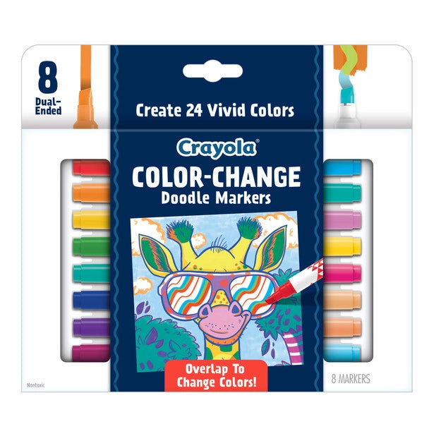 CRAYOLA COLOUR CHANGE MARKERS DOUBLE TIP 8 PACK - Toyworld Frankston
