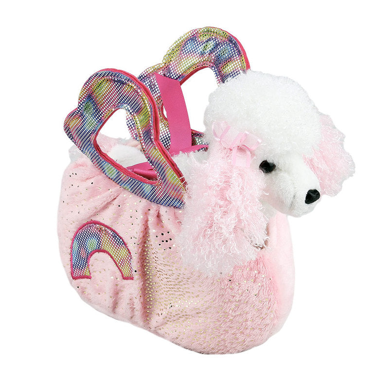 POODLE IN PINK RAINBOW BAG - Toyworld Frankston