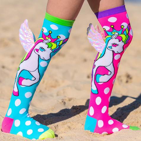 MADMIA FLYING UNICORN W/ WINGS KNEE HIGH SOCKS TODDLER 3-5 - Toyworld Frankston