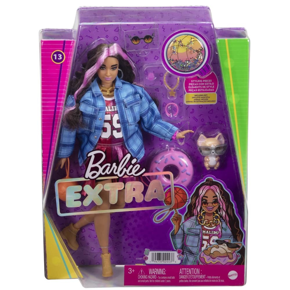 BARBIE EXTRA DOLL BASKETBALL JERSEY DRESS & PET CORGI - Toyworld Frankston