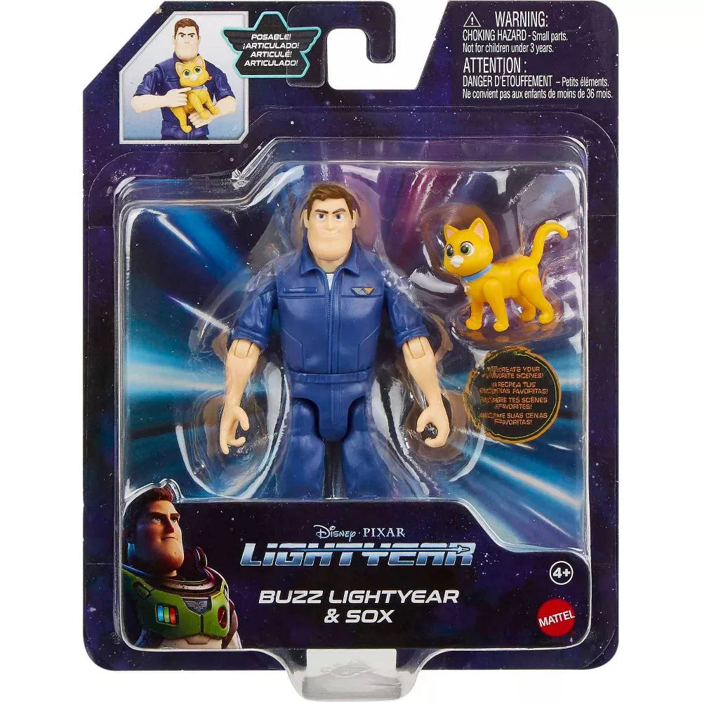 LIGHTYEAR CORE FIGURE ASST - BUZZ LIGHTYEAR & SOX - Toyworld Frankston