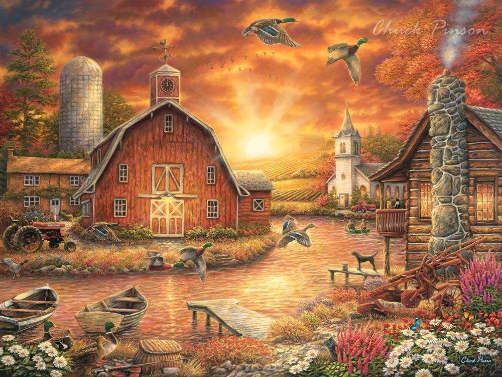 CROWN ANDREWS THE CHUCK PINSON COLLECTION HONEY DRIP FARM 1000PC PUZZLE - Toyworld Frankston