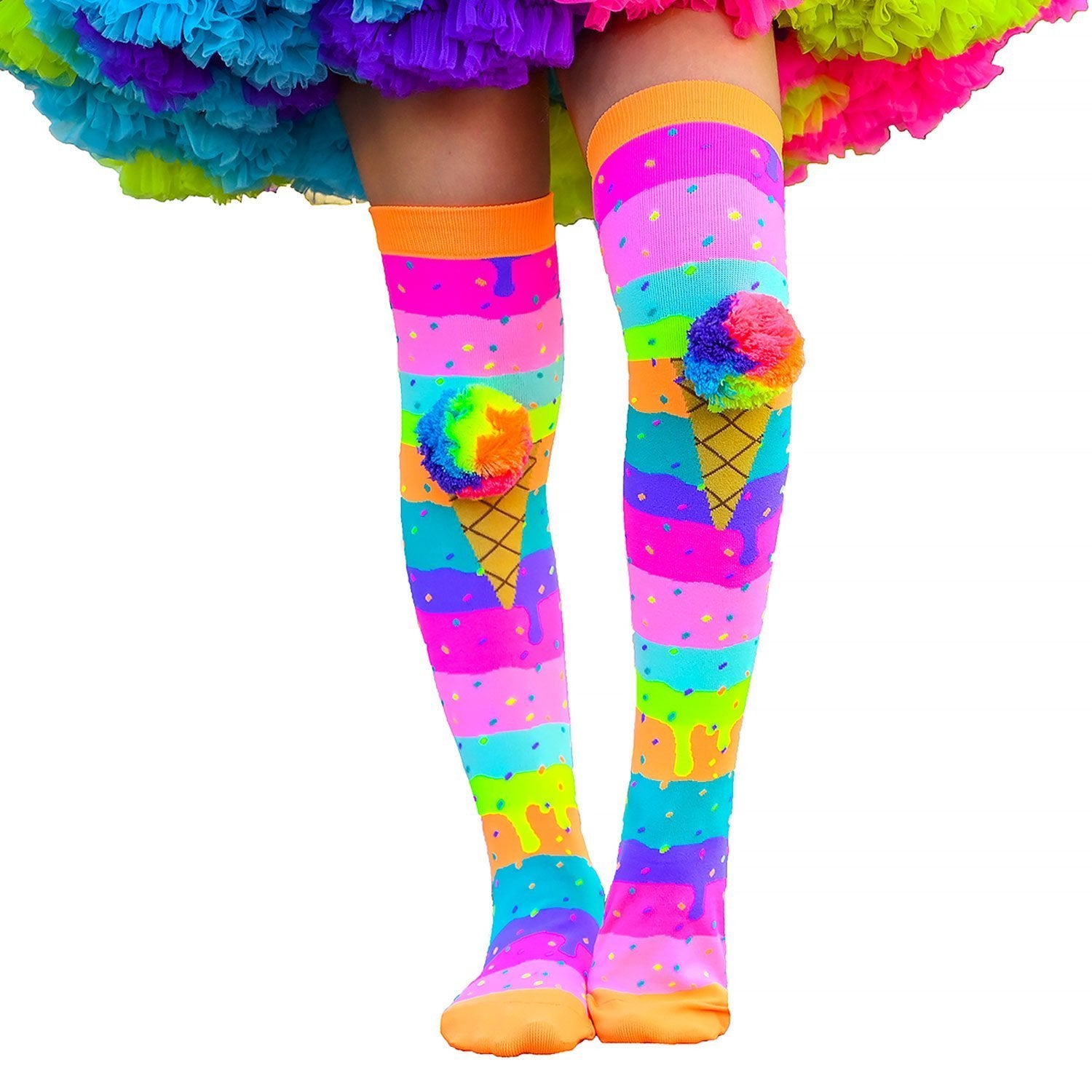 MADMIA ICE CREAM SOCKS WITH RAINBOW POM POM - Toyworld Frankston