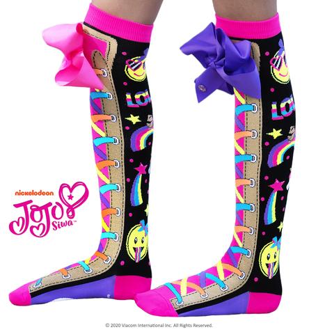 MADMIA JOJO UNICORN EMOJI socks with bows and Gold glitter - Toyworld Frankston