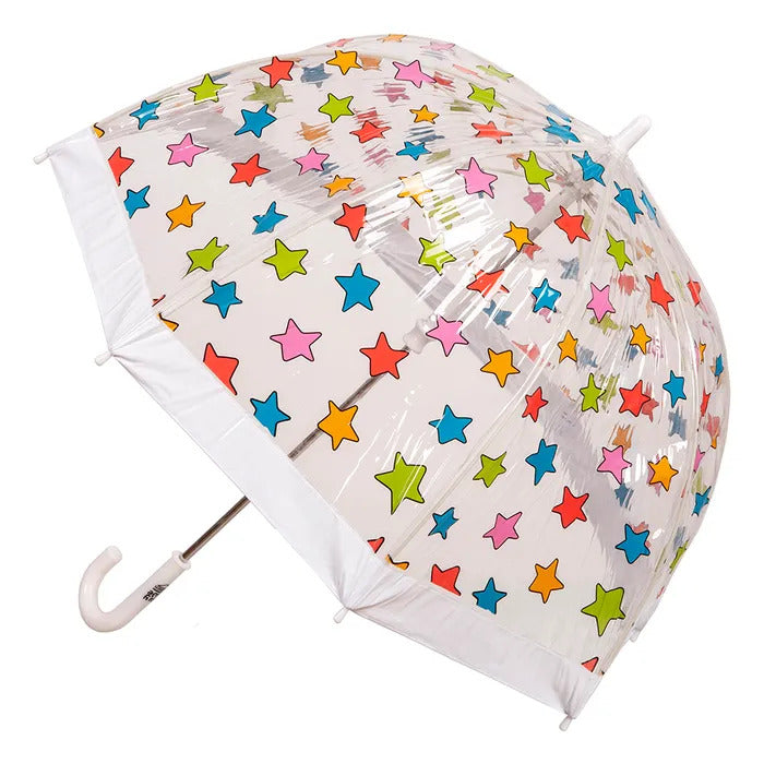 KIDS PVC BIRDCAGE UMBRELLA - MULTI STARS BORDER
