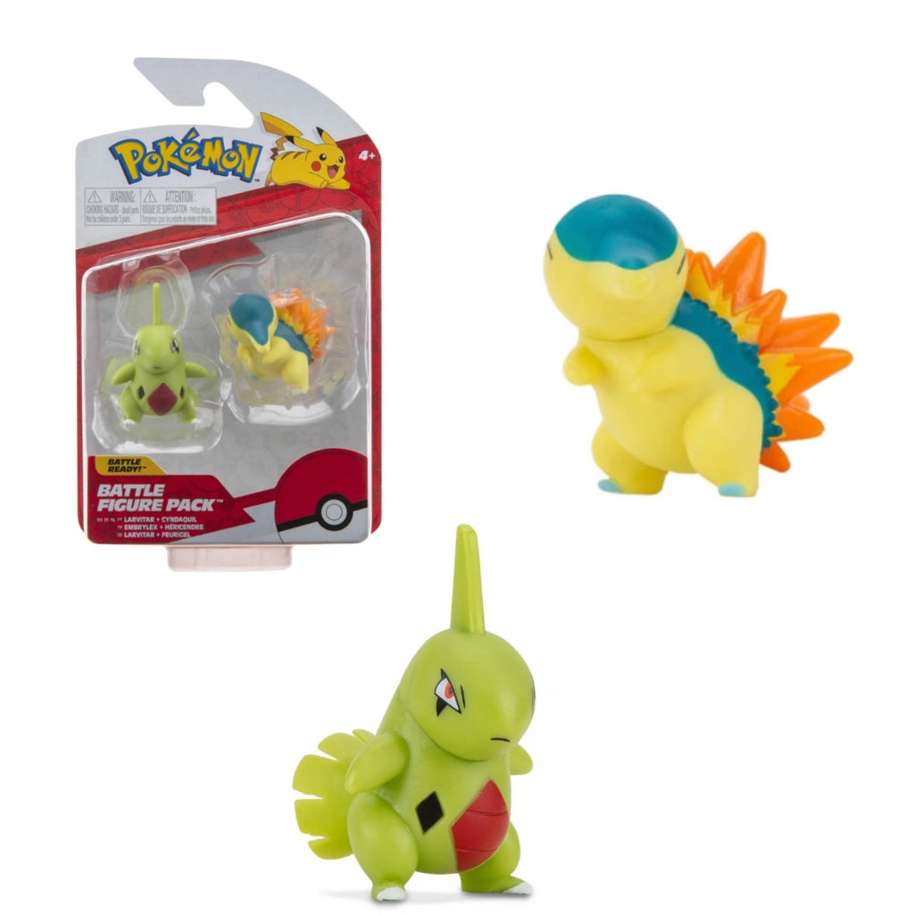 POKEMON BATTLE FIGURE - LARVITAR AND CYNDAQUIL - Toyworld Frankston