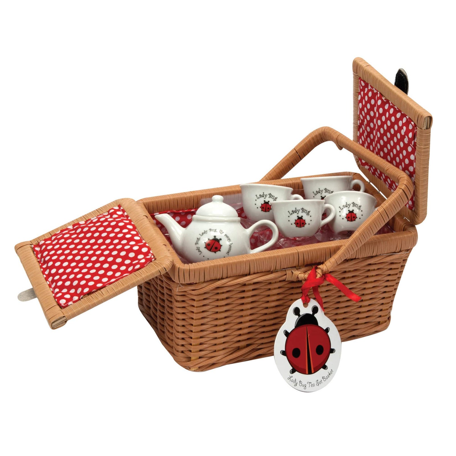 SCHYLLING - LADYBUG TEA SET IN BASKET - Toyworld Frankston