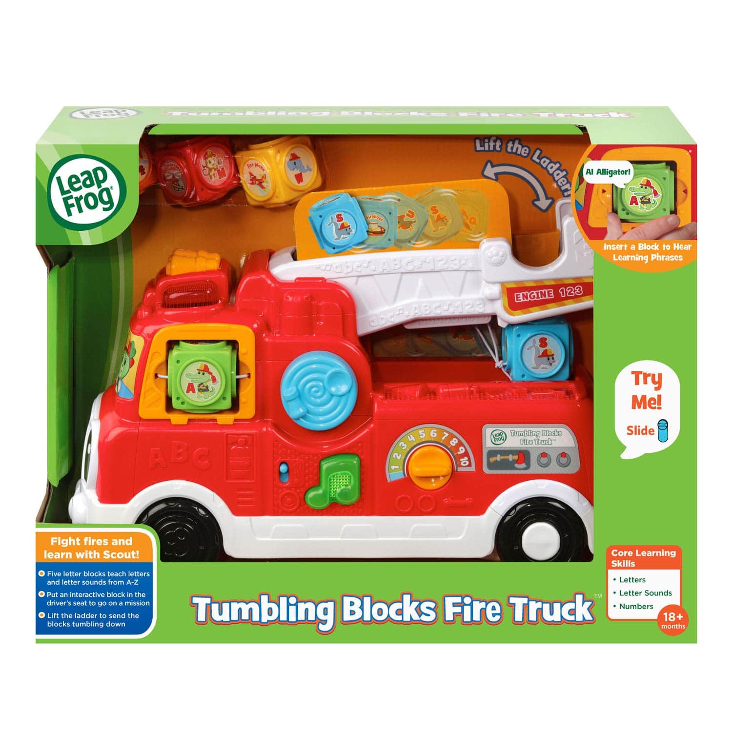 LEAP FROG TUMBLING BLOCKS FIRE ENGINE - Toyworld Frankston