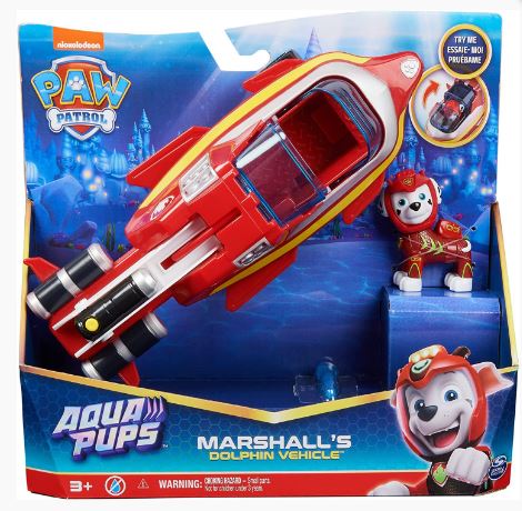 PAW PATROL AQUA THEMED VEHICLES ASS - MARSHALL DOLPHIN - Toyworld Frankston