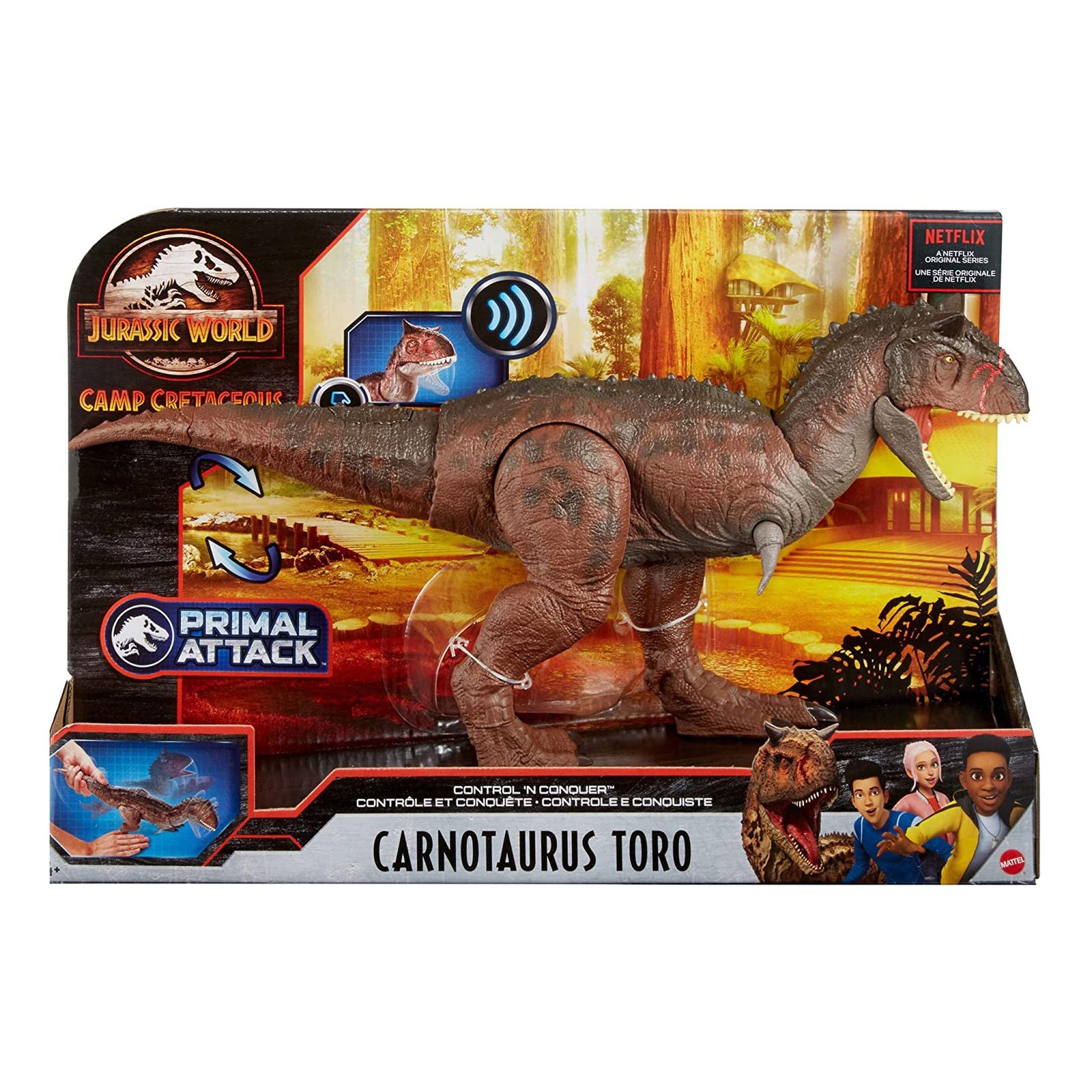 Jurassic World Camp Cretaceous Control N Conquer Carnotaurus Toro - Toyworld Frankston