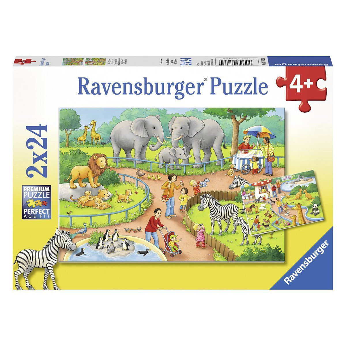 RAVENSBURGER -  A DAY AT THE ZOO 2X24 PIECE PUZZLES - Toyworld Frankston