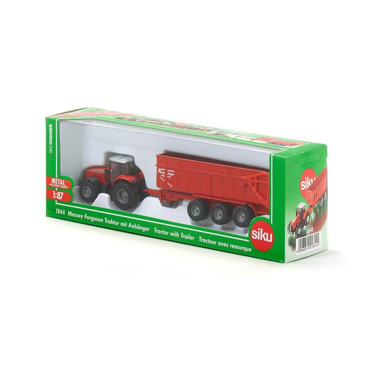 SIKU - MASSEY FERGSON TRACTOR WITH TRAILER - 1:87 SCALE - Toyworld Frankston