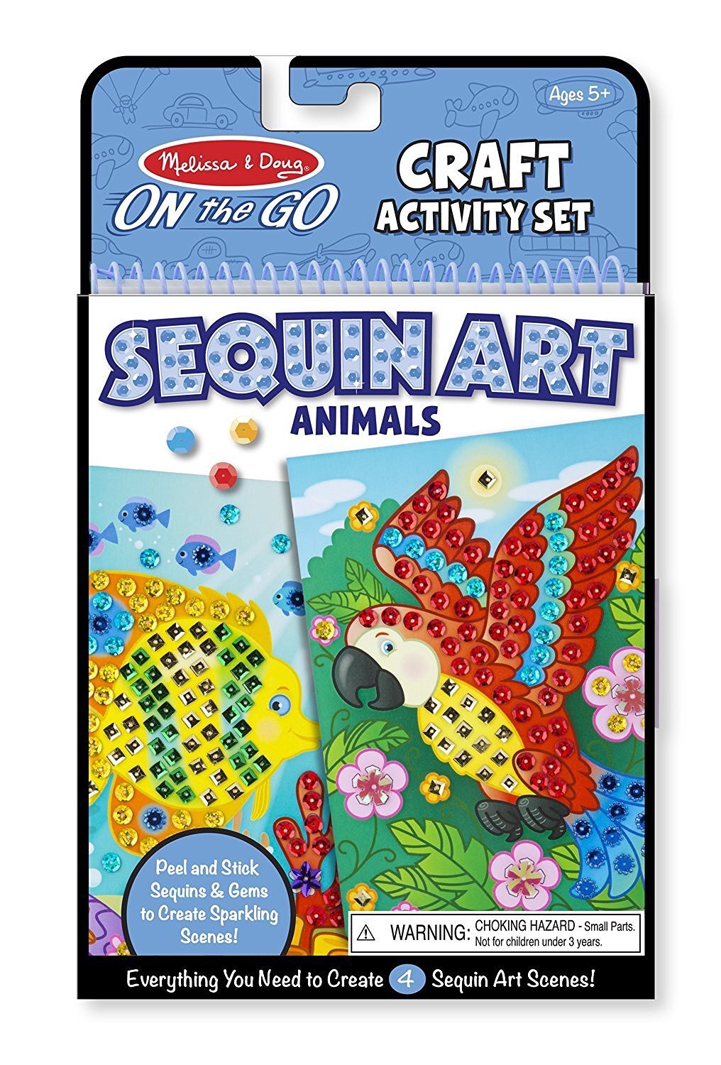 MELISSA & DOUG - ON THE GO - SEQUIN ART - ANIMALS - Toyworld Frankston