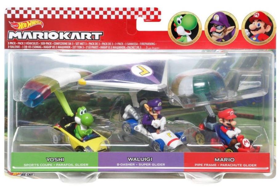 HOTWHEELS MARIO CART 3 PACK ASST - Toyworld Frankston