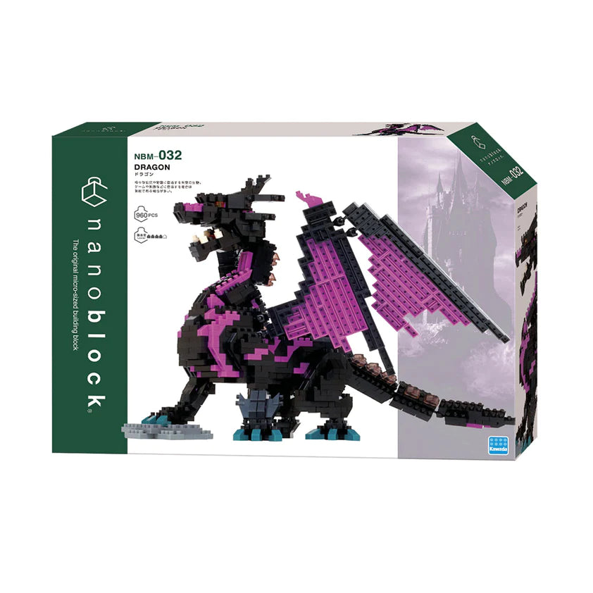 NANOBLOCK DELUXE DRAGON PURPLE & BLACK 032 - Toyworld Frankston