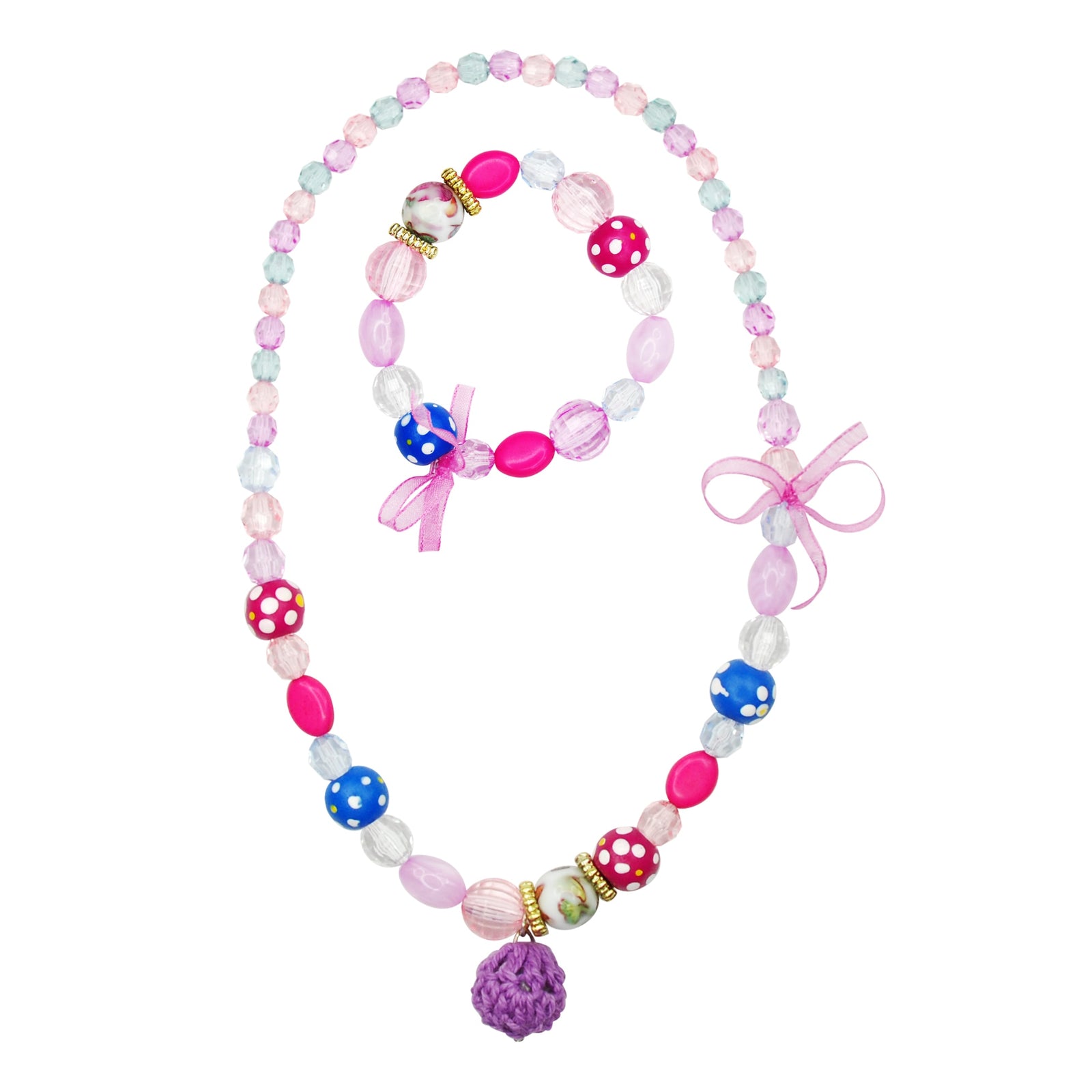 PINK POPPY - VINTAGE PRINCESS NECKLACE AND BRACELET SET - Toyworld Frankston