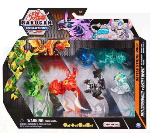 BAKUGAN EVOLUTIONS BATTLE STRIKE PACK GREEN RED WHITE - Toyworld Frankston