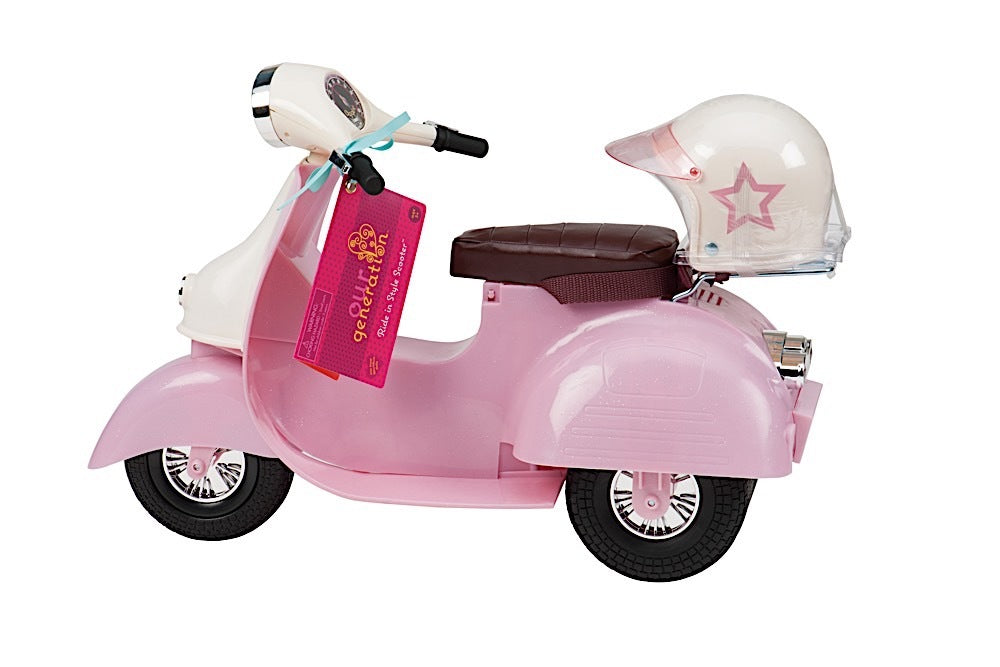 OUR GENERATION SCOOTER - PURPLE/BLUE RIDE IN STYLE SCOOTER | OUR GENERATION | Toyworld Frankston