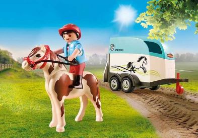 PLAYMOBIL CAR WITH PONY TRAILER