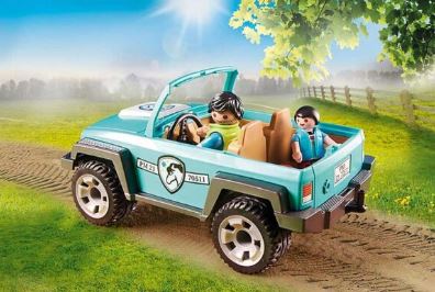 PLAYMOBIL CAR WITH PONY TRAILER