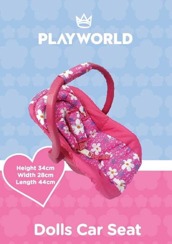 PLAYWORLD DOLL CAR SEAT PINK WF - Toyworld Frankston