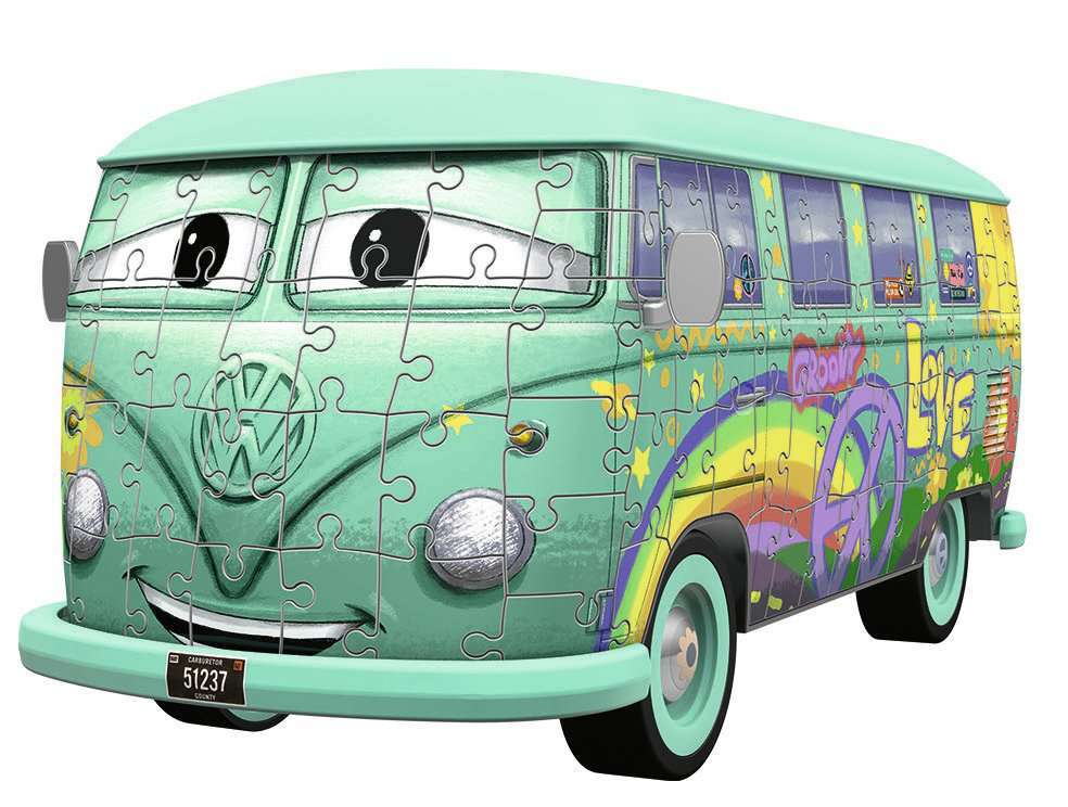 RAVENSBURG 111855 - DISNEY PIXAR CARS - VOLKSWAGEN T1  3D - 162 PIECE PUZZLE - Toyworld Frankston