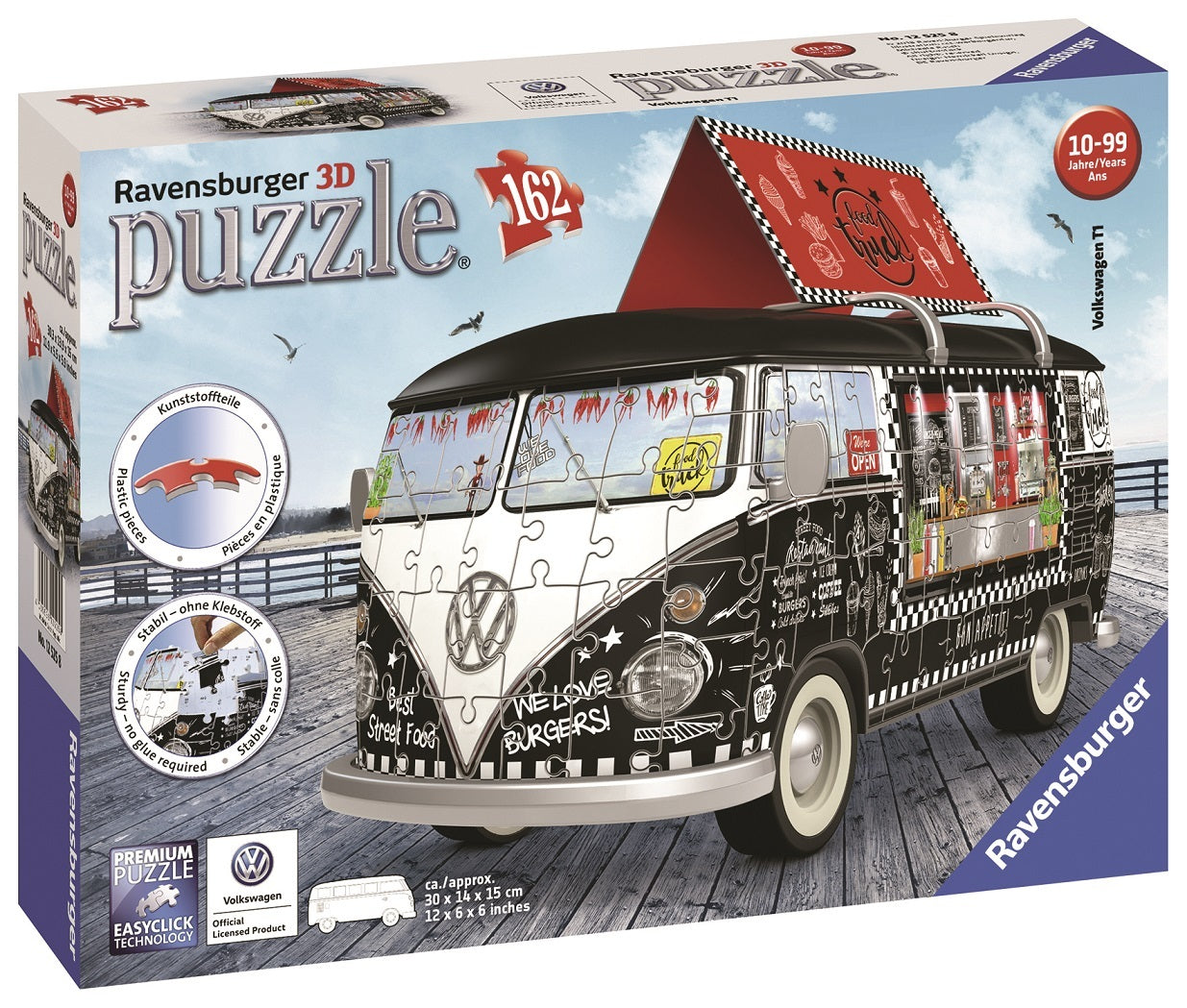 RAVENSBURGER - VW KOMBI FOOD TRUCK 3D MODEL 162PC | RAVENSBURGER | Toyworld Frankston