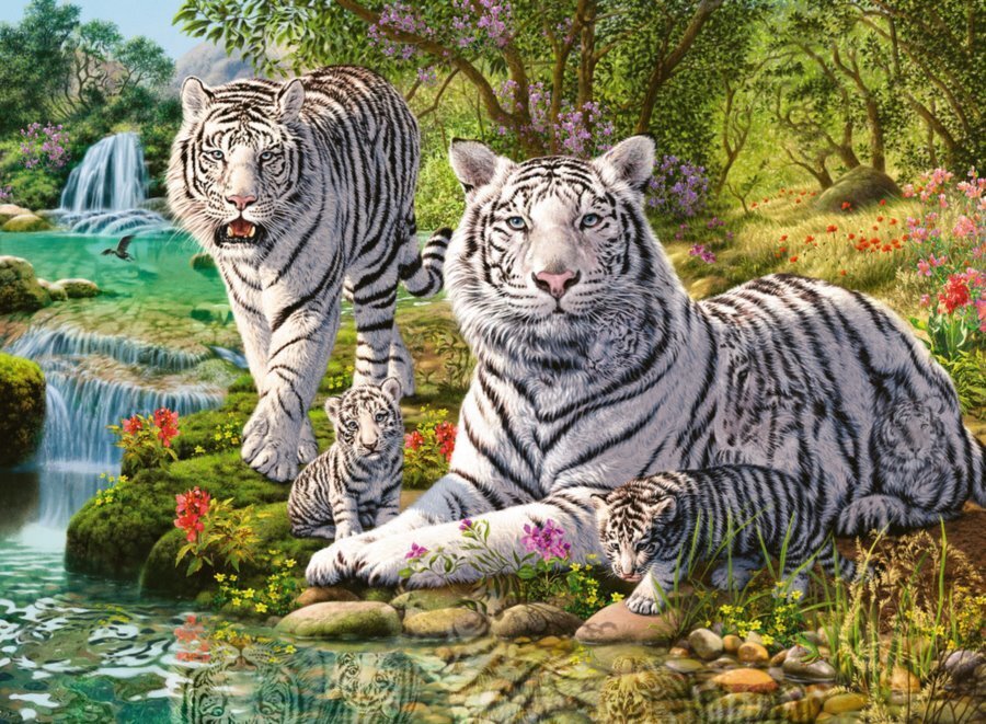 RAVENSBURGER - WHITE CAT PUZZLE 500PC - Toyworld Frankston