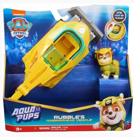 PAW PATROL AQUA THEMED VEHICLES ASS - RUBBLE HAMMERHEAD - Toyworld Frankston