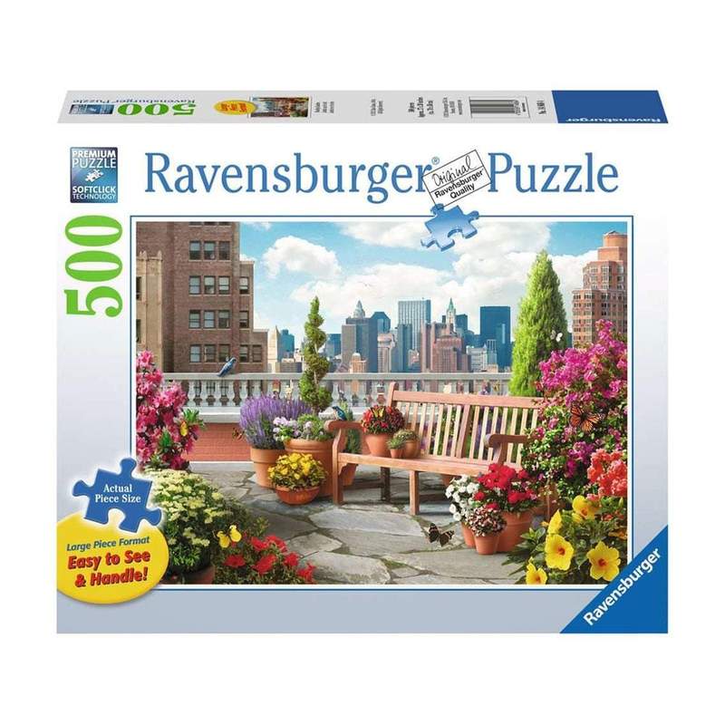 RAVENSBURGER - ROOFTOP GARDEN PUZZLE 500PCLF - Toyworld Frankston