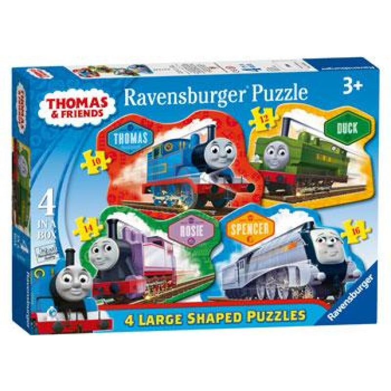 RAVENSBURGER 070787 - THOMAS THE TANK ENGINE 4 IN 1 LARGE SHAPED PUZZLES - Toyworld Frankston