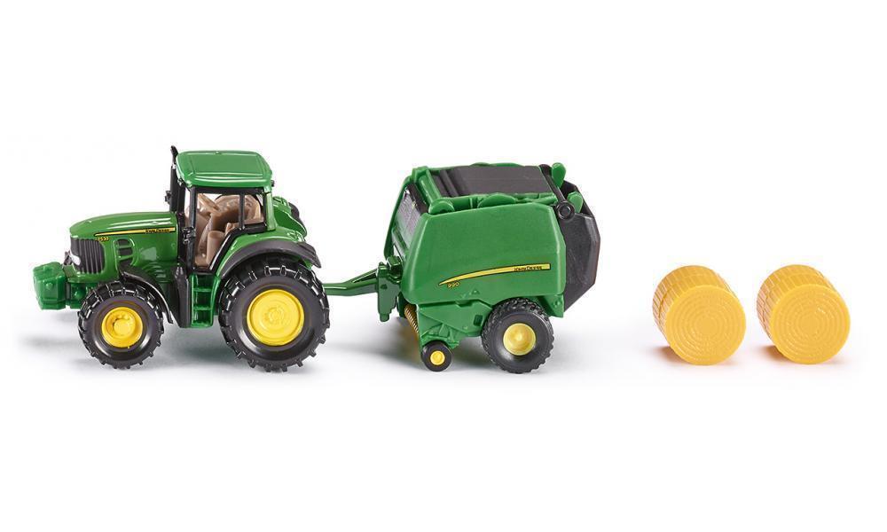 SIKU - JOHN DEERE TRACTOR WITH ROUND BALER - Toyworld Frankston