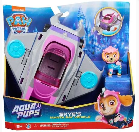 PAW PATROL AQUA THEMED VEHICLES ASS - SKYE MANTA RAY