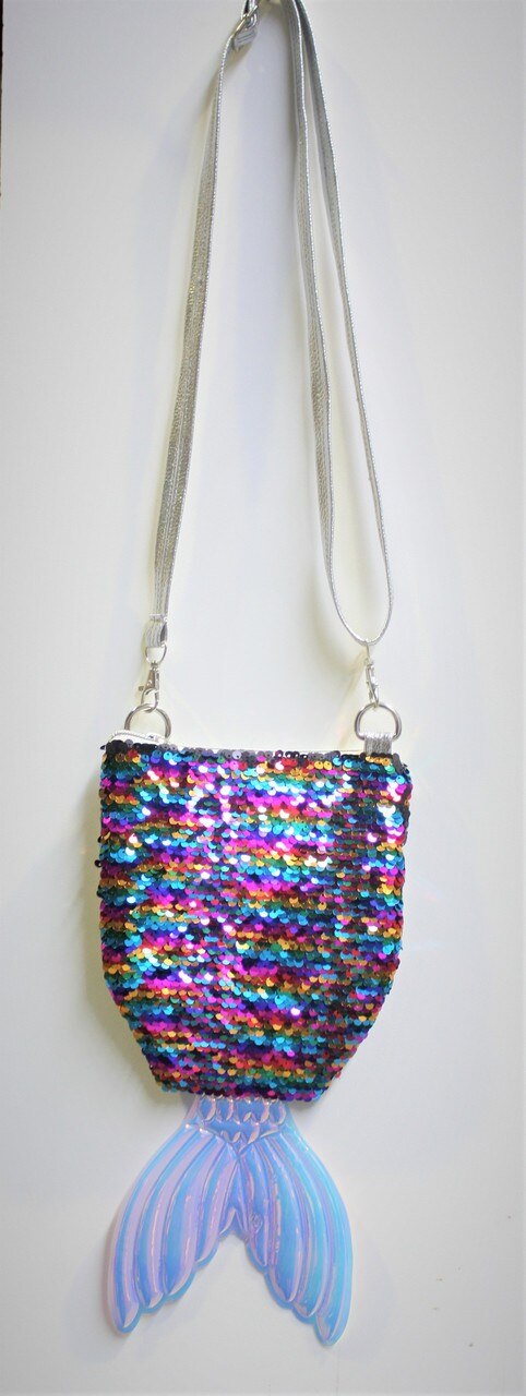 MULTICOLOURED SEQUIN MERMAID TAIL BAG