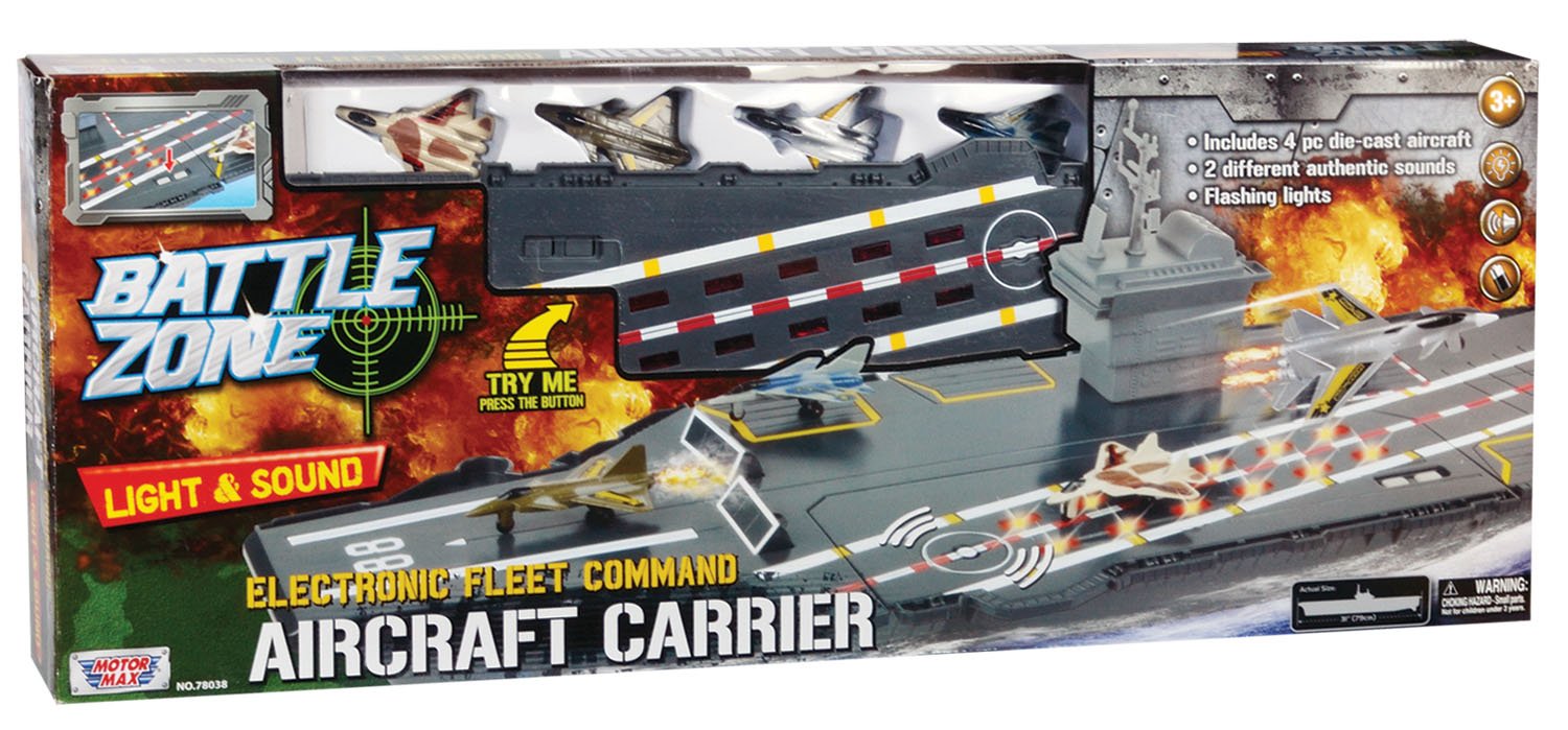 BATTLE ZONE ELECTRONIC AIRCRAFT CARRIER 31 INCH - Toyworld Frankston