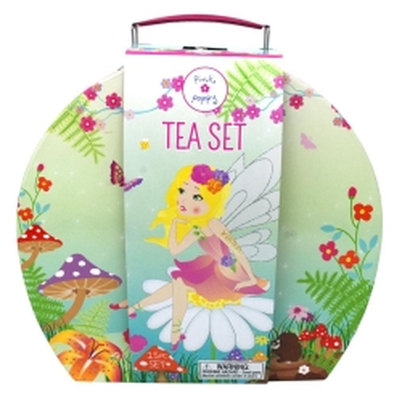 PINK POPPY FOREST FAIRY TIN TEA SET WITH CARRY CASE - Toyworld Frankston