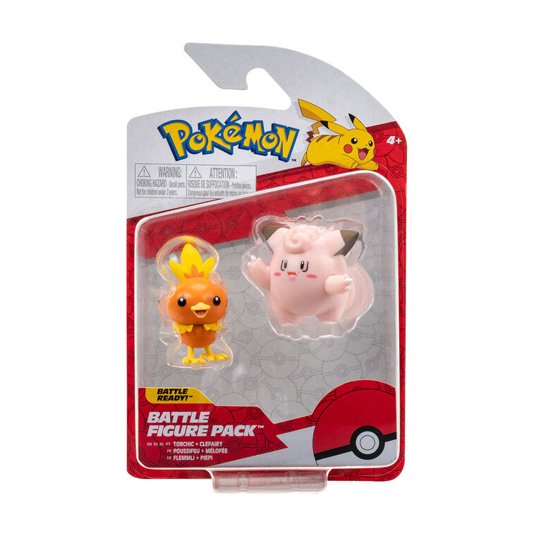 POKEMON BATTLE FIGURE - TORCHIC AND CLEFAIRY - Toyworld Frankston