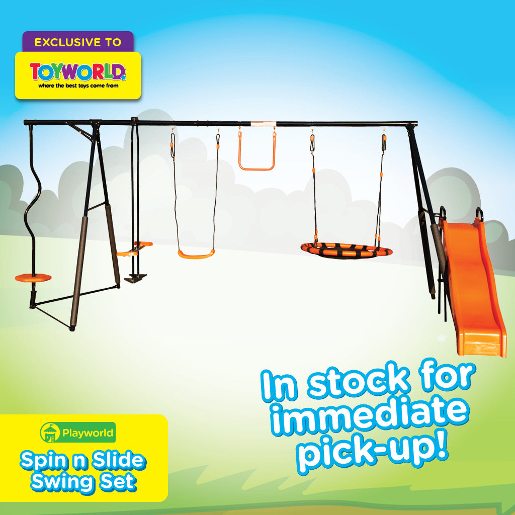 PLAYWORLD SPIN N SLIDE SWING SET - Toyworld Frankston