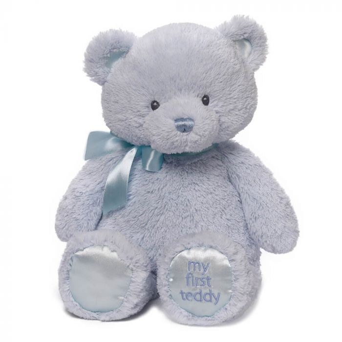 BABY GUND MY FIRST TEDDY BLUE LARGE - Toyworld Frankston