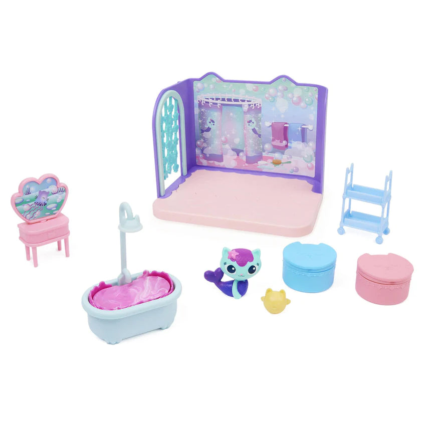 GABBY'S DOLLHOUSE DELUXE ROOM MERCAT'S PRIMP & PAMPER BATHROOM - Toyworld Frankston