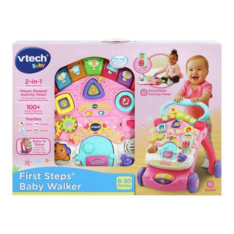 VTECH 1STSTEPS BABY WALKER PINK - Toyworld Frankston