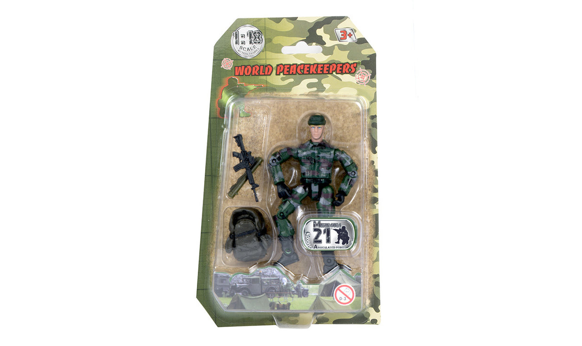 WORLD PEACE KEEPERS SINGLE MILITARY FIGURE 1:18 - Toyworld Frankston