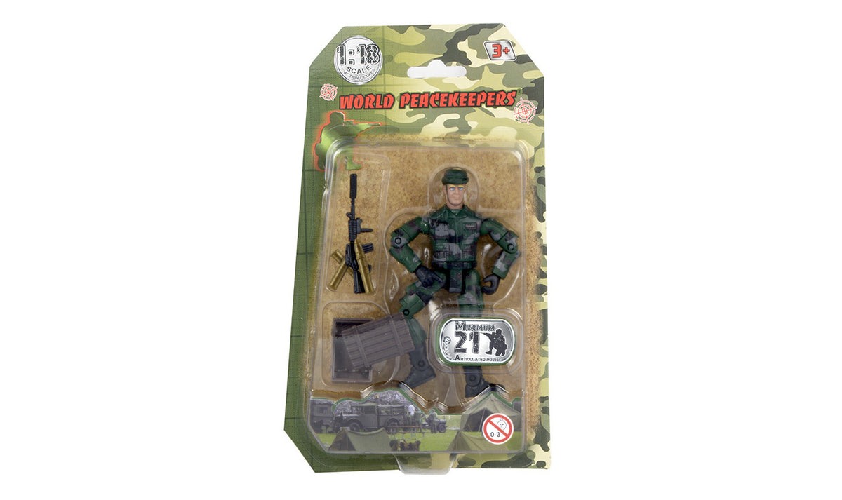 WORLD PEACE KEEPERS SINGLE MILITARY FIGURE 1:18 - Toyworld Frankston