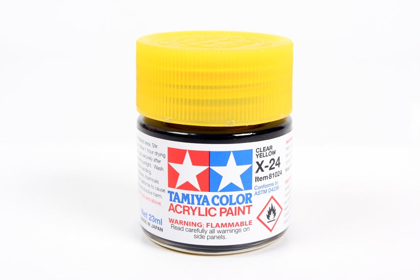 TAMIYA ACRYLIC X-24 CLEAR YELLOW - Toyworld Frankston