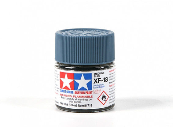 TAMIYA T81718 ACRYLIC XF-18 MED BLUE - Toyworld Frankston