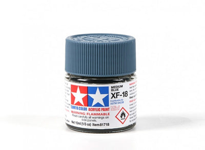 TAMIYA T81718 ACRYLIC XF-18 MED BLUE - Toyworld Frankston