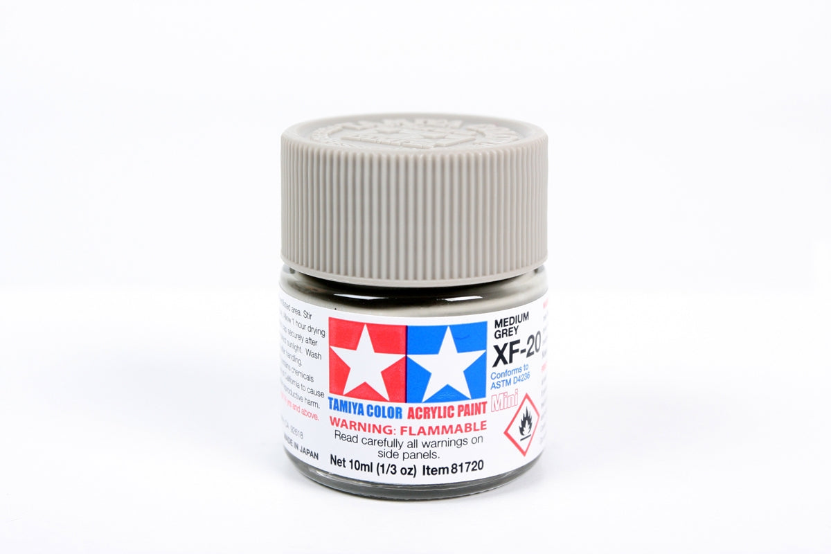 TAMIYA ACRYLIC PAINT MINI XF-20 MEDIUM GREY - Toyworld Frankston