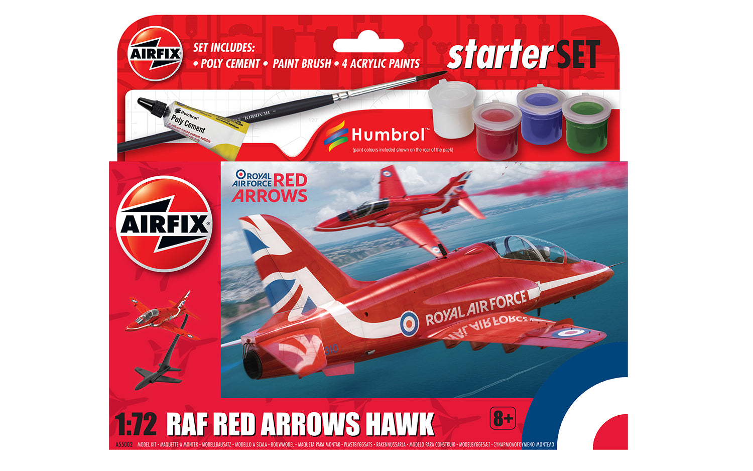 AIRFIX STARTER 1:17 RAF RED ARROWS HAWK - Toyworld Frankston