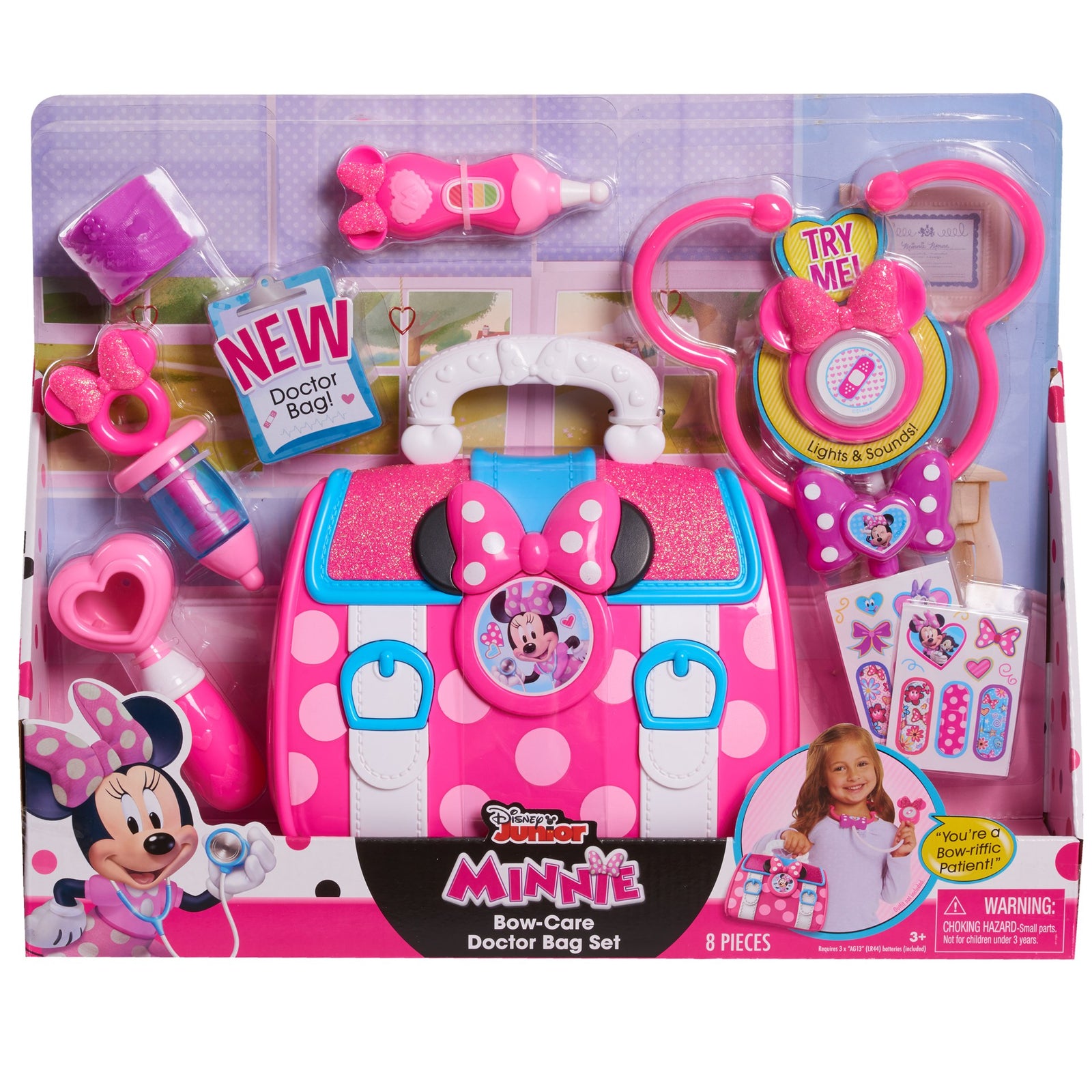 MINNIES HAPPY HELPERS BOW-CARE DOCTORS BAG - Toyworld Frankston