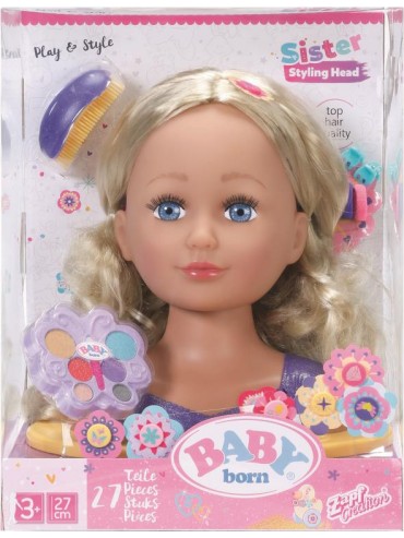 Baby Born Sister Styling Head + 27 Accessories - Toyworld Frankston